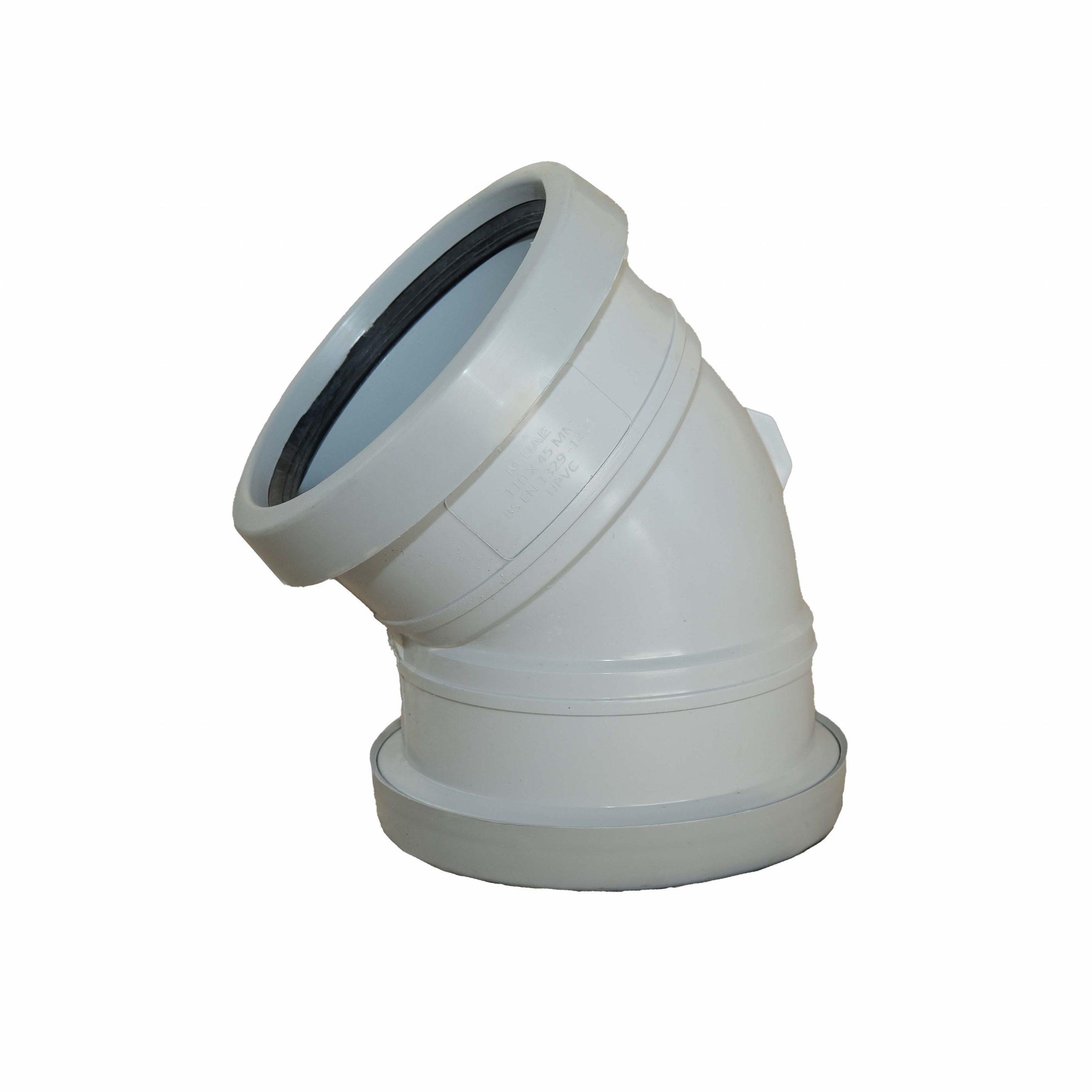 UPVC 45 Degree Elbow- Double Rubber (Gray)