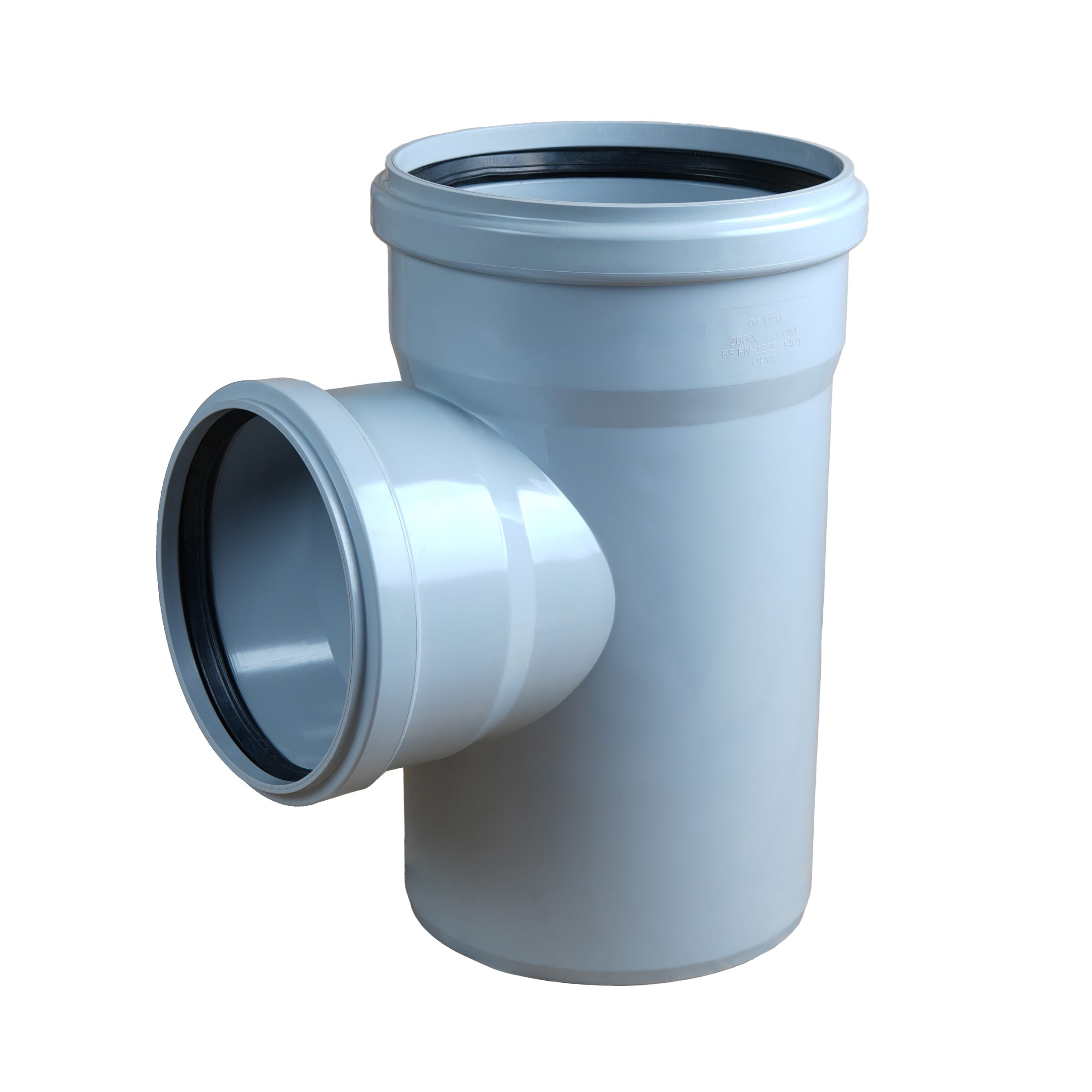 UPVC Tee - Double Rubber (Gray)